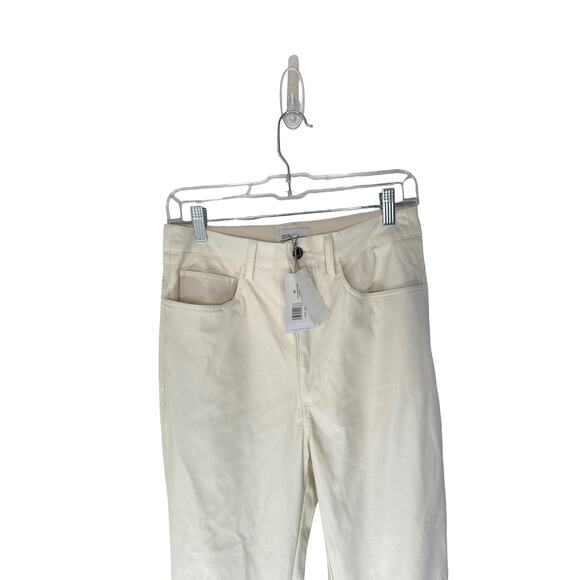 WeWoreWhat Ivory Casual Basic High Waist Croc Ankle Flare Pants Size 28 - Picture 9 of 16